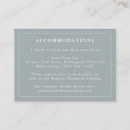 Carte D'accompagnement Dusty Blue Hotel Information sur l'hébergement