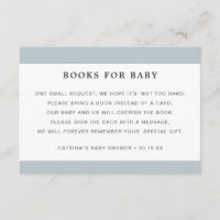 Dusty Blue Livre Demander Baby shower garçon