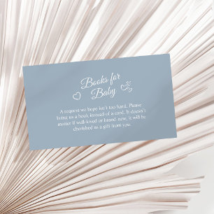 Carte D'accompagnement Dusty Blue Minimalist Baby showers Livres pour béb