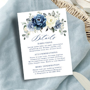 Carte D'accompagnement Dusty Blue Navy Champagne Ivory Détails Mariage En