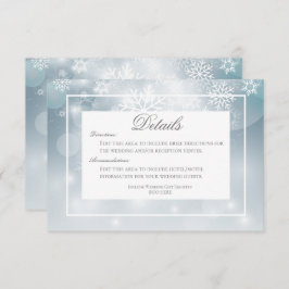 Carte D'accompagnement Dusty Blue Snowflake Sky Détails moderne Mariage