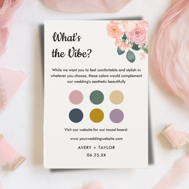 Carte D'accompagnement Dusty Blush Pink Wedding Guest Dress Code Card (Dusty Blush Pink Wedding Guest Dress Code Card)