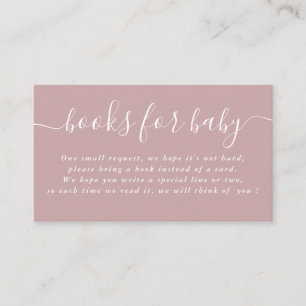 Carte D'accompagnement Dusty Mauve Typographie Baby showers Livres Pour B