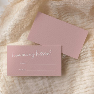 Carte D'accompagnement Dusty Pink Minimaliste Script Combien de Baisers J