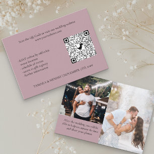 Carte D'accompagnement Dusty Rose 2 Photo en ligne RSVP QR Code Mariage
