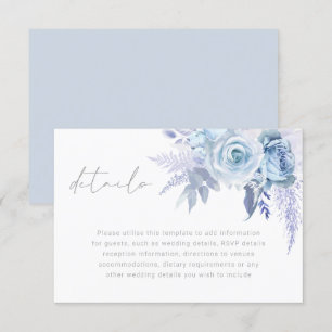 Carte D'accompagnement Dusty Sky Blue Divine Détails sur le Mariage