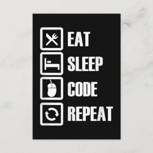 Carte D'accompagnement Eat Sleep Code Répétition Coding Programmer Ingéni