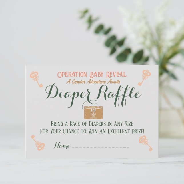 Carte D'accompagnement Échapper Salle Genre Révéler Déchets Raffle (Debout devant)