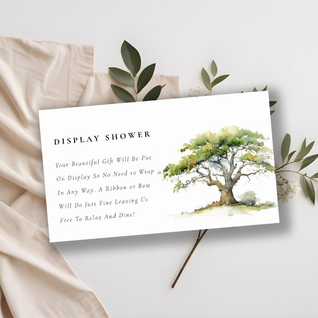 Carte D'accompagnement Écran d'arbre de chêne vert chic Baby Shower (Créateur téléchargé)