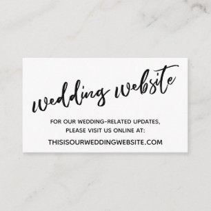 Carte D'accompagnement Écriture décontractée Black White Mariage Website