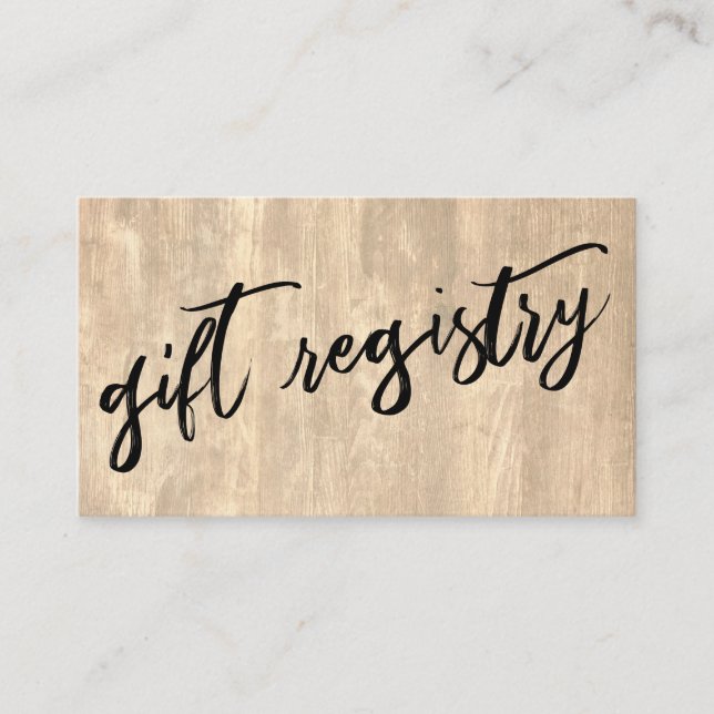 Carte D'accompagnement Écriture décontractée Pale Rustic Wood Cadeau Regi (Devant)