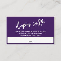 Écriture manuscrite Deep Purple Diaper Raffle Bill
