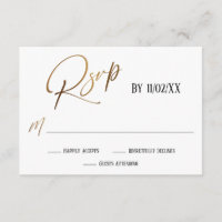 Écriture manuscrite en or Faux Elegant RSVP