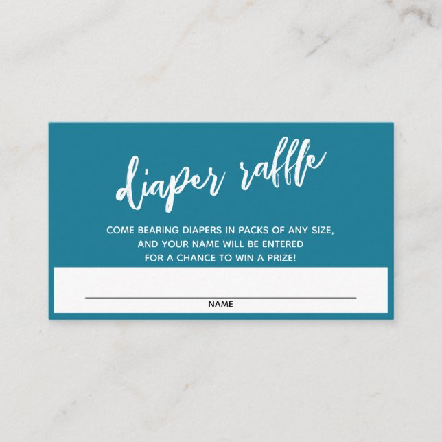 Carte D'accompagnement Écriture manuscrite Mosaic Blue Diaper Raffle Tick (Devant)