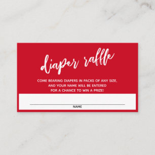 Carte D'accompagnement Écriture moderne Cherry Red Diaper Ticket