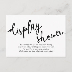 Carte D'accompagnement Écriture Noire Rustique, Douche D'Affichage