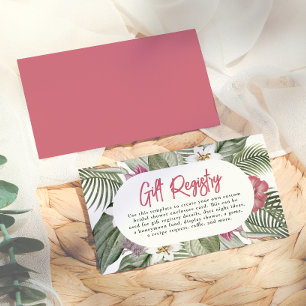 Carte D'accompagnement Éditable Floral Tropical Moderne Bohème Baby Showe