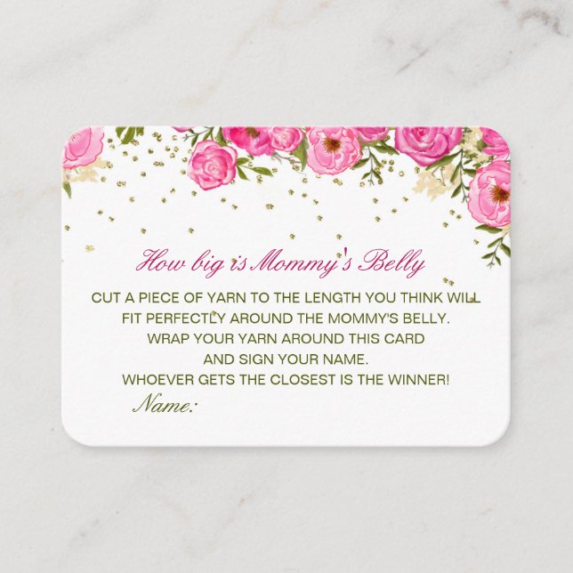 Carte D'accompagnement Editable How Big is Mommy's Belly Card (Devant)