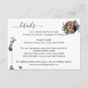 Carte D'accompagnement Editable Photo Eucalyptus Détails Mariage Enclosur