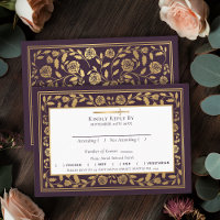 Eggplant Médiéval Mariage d'épée RSVP