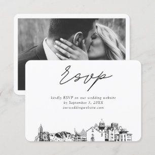 Carte D'accompagnement El Paso Mariage minimaliste croquis RSVP