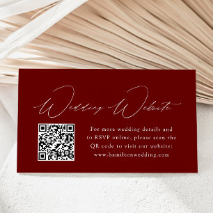 Carte D'accompagnement Élégance Moderne Code QR du site web de mariage bo