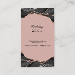 Carte D'accompagnement Élégant Agate Rose Gold Mariage site Web