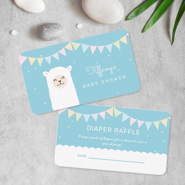 Carte D'accompagnement Élégant Alpaca Llama Boy Baby shower Déchets Raffl (Créateur téléchargé)