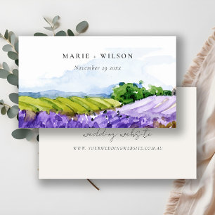 Carte D'accompagnement Elégant aquarelle Lavender Fields site Mariage