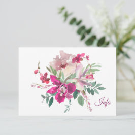 Carte D'accompagnement Elégant Aquarelle Orchidées et Rose Floral Mariage