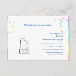 Carte D'accompagnement Elégant arc-en-ciel Floral Gay Mariage Directions