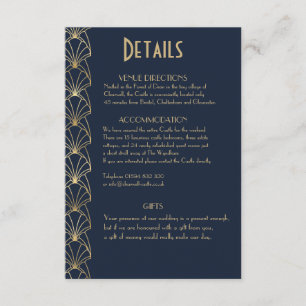 Carte D'accompagnement Élégant Art Déco Chic Great Gatsby Détails Enclosu