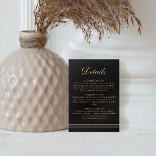 Carte D'accompagnement Elégant Art Déco Classic Black Gold