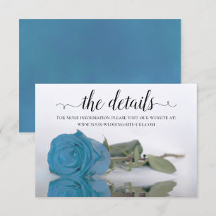 Carte D'accompagnement Elegant Azure Blue Rose Détails du Mariage Site We