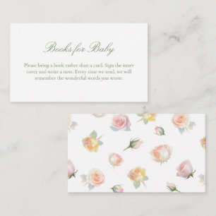 Carte D'accompagnement Elegant Baby in Bloom Baby shower Livres pour bébé
