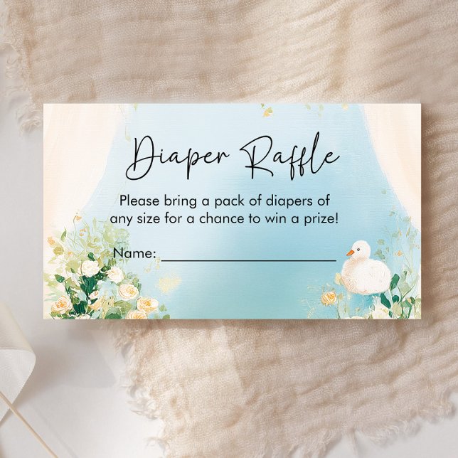 Carte D'accompagnement Élégant Baby shower de cygne Déchets Raffle (Swan Baby Shower Diaper Raffle)
