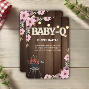 Carte D'accompagnement Élégant Baby shower de grillades florales rustique