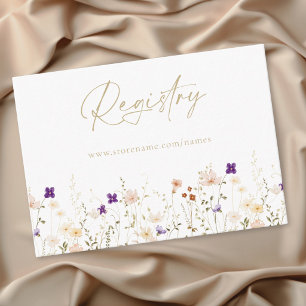 Carte D'accompagnement Élégant Baby Shower Fleur Champêtre de Mariée