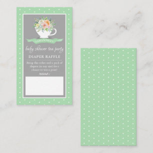 Carte D'accompagnement Elégant Baby shower Floral Teacup Tea Party