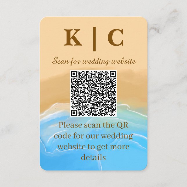 Carte D'accompagnement Elegant Beach theme Wedding Enclosure Card (Devant)