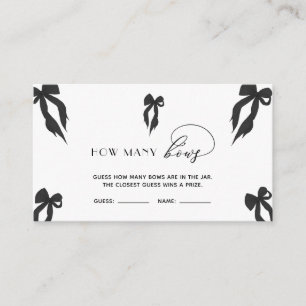 Carte D'accompagnement Elégant Black Bow Devine Combien De Bows Jeu