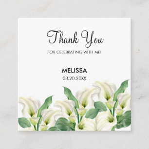 Carte D'accompagnement Elégant Blanc Calla Lily Floral Anniversaire