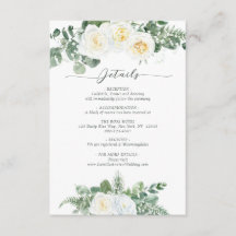 Elégant blanc et fleurs vertes Détails du Mariage