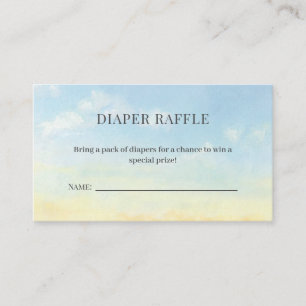 Carte D'accompagnement Élégant bleu ciel nuages Baby shower Déchets Raffl