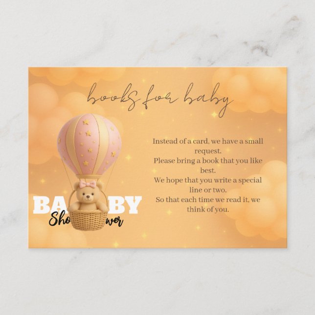 Carte D'accompagnement Elégant Blush rose Teddy Livres pour bébé (Devant)
