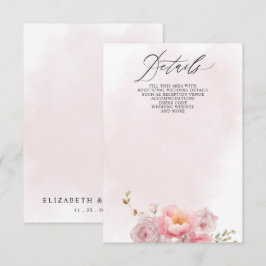 Carte D'accompagnement Elégant Boho été printemps Blush Floral Mariage