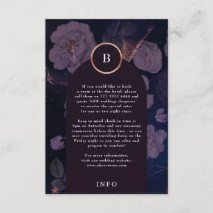 Carte D'accompagnement Élégant Boho foncé Rose or Arc  or Mariage