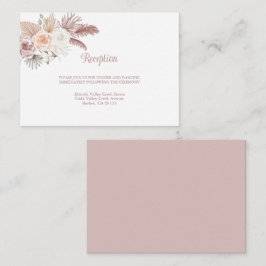 Carte D'accompagnement Elégant Boho Rose or Mariage Floral