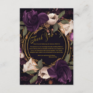 Carte D'accompagnement Élégant boîtier de Merci Mariage gothique Vintage