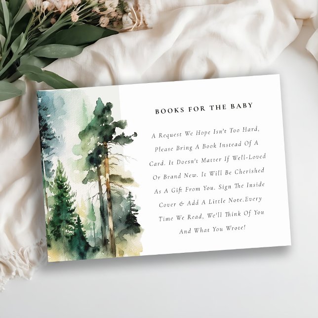Carte D'accompagnement Elégant Books De Forêt Boisée Pour Le Baby shower (Créateur téléchargé)